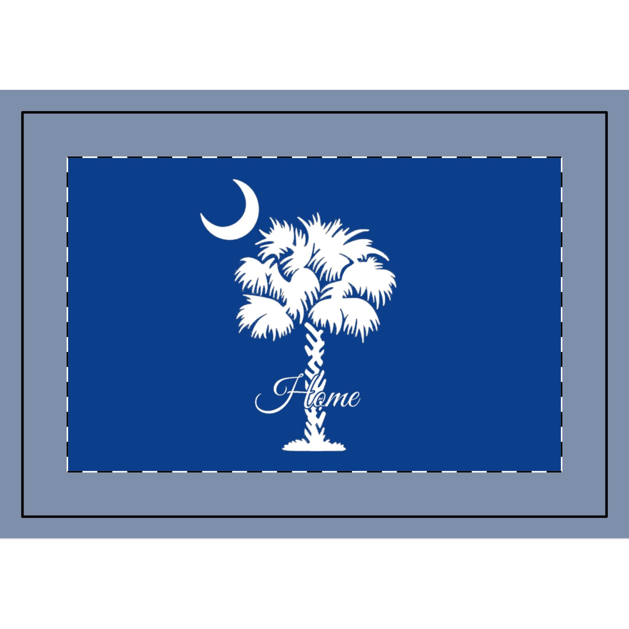 Frosted Glass Candle, 11oz-SC Flag